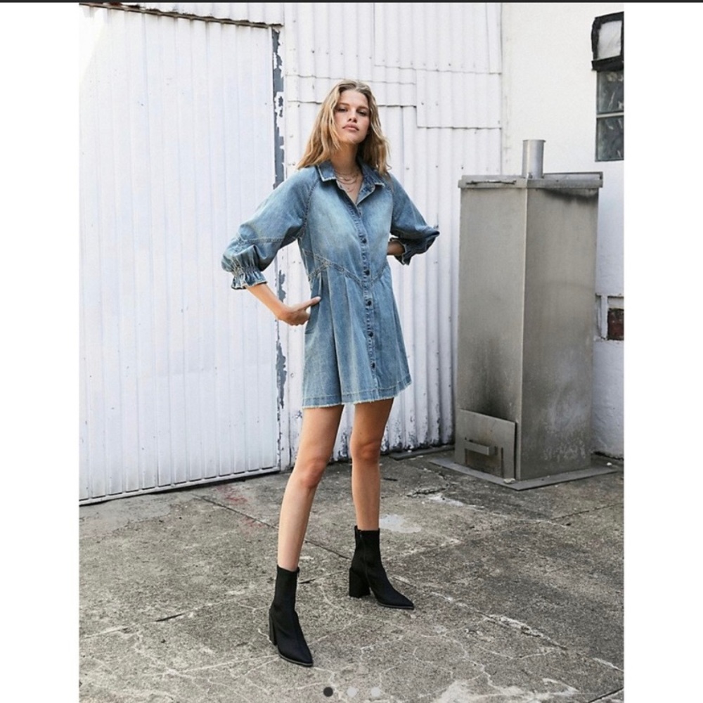 Free People Hannah Denim Mini Dress size M